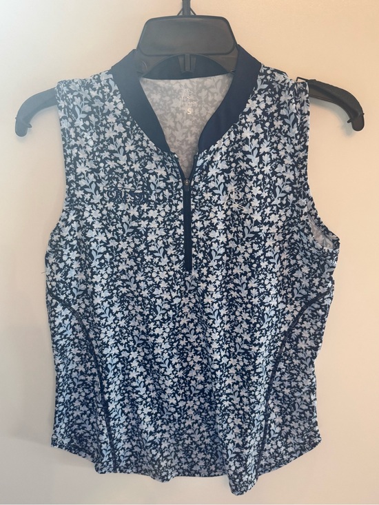 Rhoback Tops - Rhoback x Chessie Sales Floral Sleeveless Quarter Zip Golf Top Womens Small